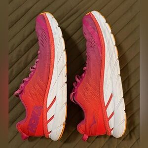 Hoka One One Magenta Pink Orange Athletic Hiking Shoes